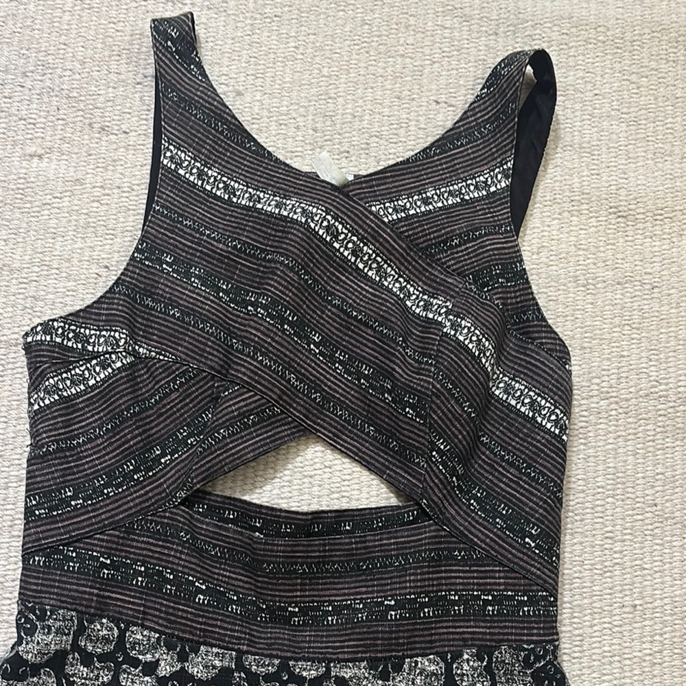 Free People Tribal Tale' Cutout Mixed Print Midi Dress